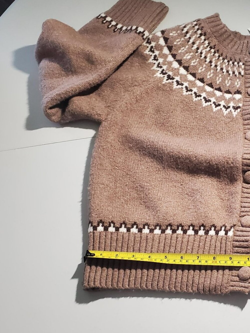 Sincerely Jules Brown Knit Fair Isle Cardigan NWT sz XL - Picture 9 of 16